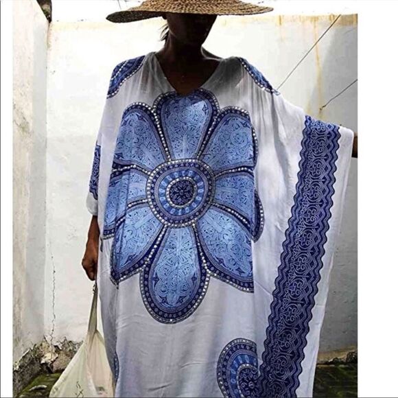 Boho Printed Cover Up Kaftan Tunic - Picture 1 of 7